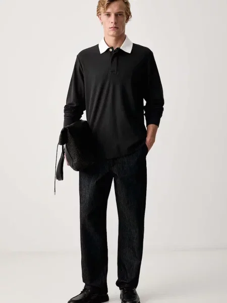 Tricou cu mânecă lungă Rag & Bone negru