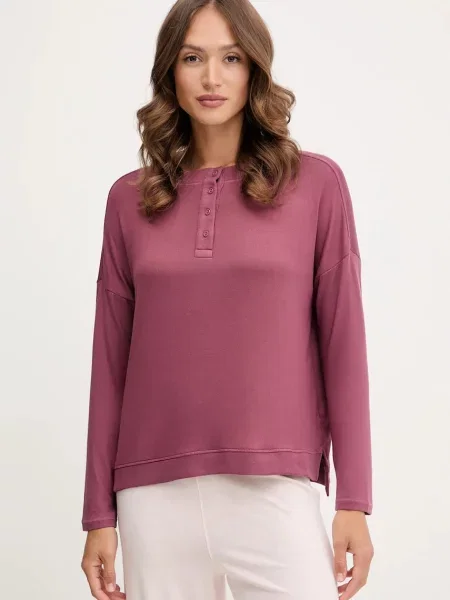 Tričko s dlouhým rukávem women'secret vínová