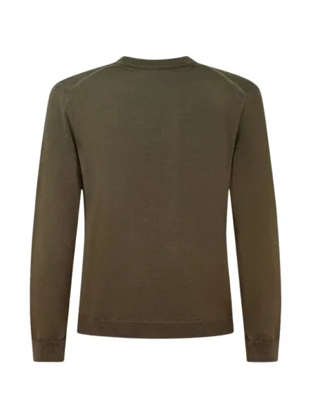 Pulover Woolrich de lână cu decolteu rotund verde