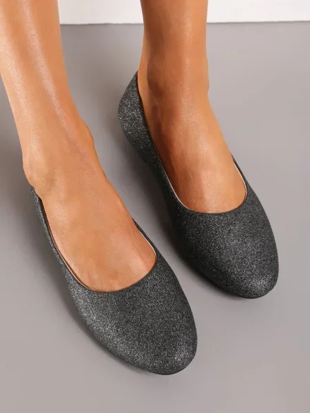 Balerini cu Sclipici pe Talpă Joasă Uarneli negri