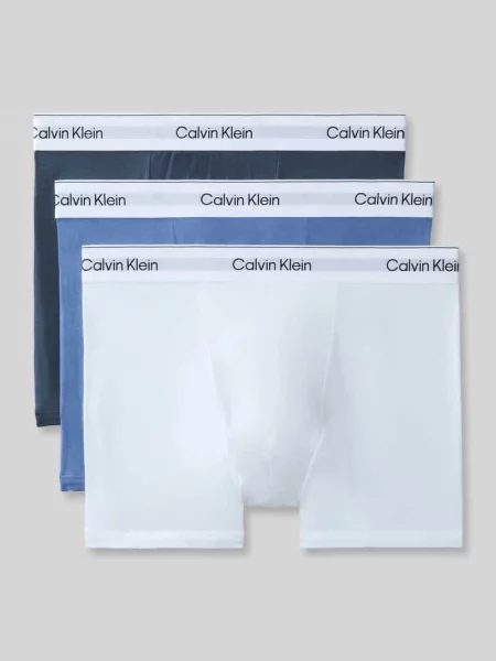 Obcisłe bokserki o kroju regular fit z mieszanki bawełny w zestawie 3 szt. Calvin Klein Underwear szare