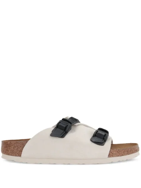 Sandale Birkenstock din piele de căprioară alb