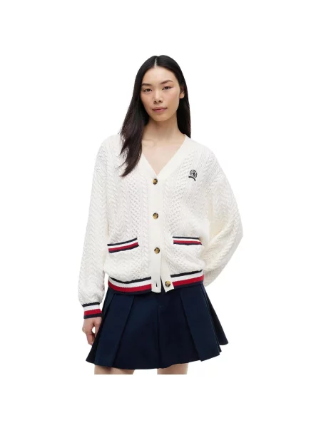 Tommy Jeans Kardigán biela