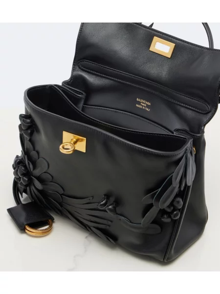 Kožená shopper kabelka Balenciaga čierna