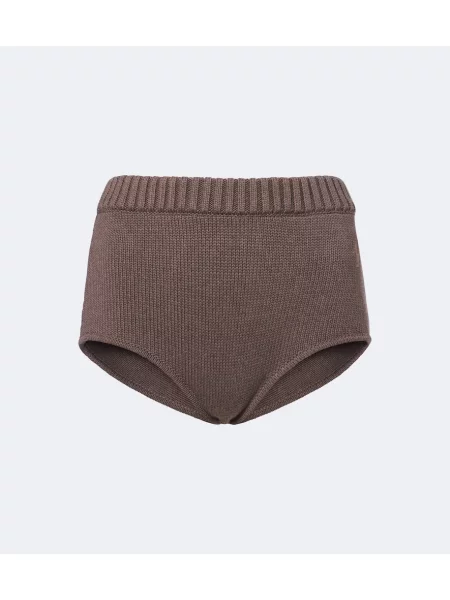 Pantaloni scurți Magda Butrym tricotate maro