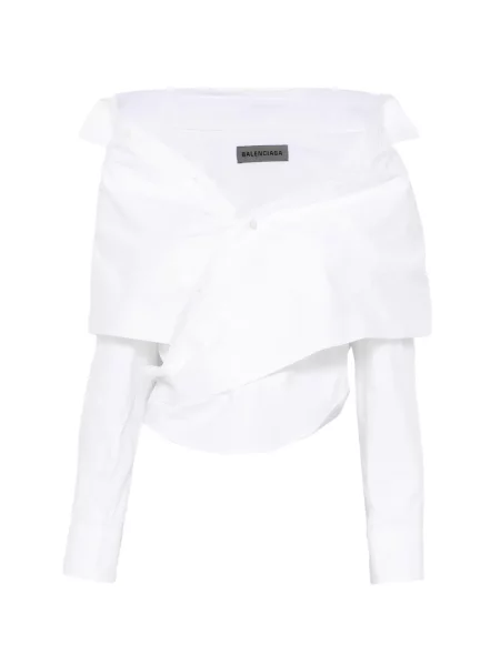 Bluză Balenciaga cu umerii deschiși albastru