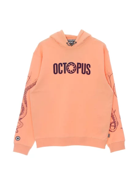 Bluza z kapturem Octopus z kapturem z logo pomarańczowa