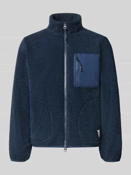 Kurtka koszulowa o kroju regular fit z imitacji skóry jagnięcej Pepe Jeans niebieska