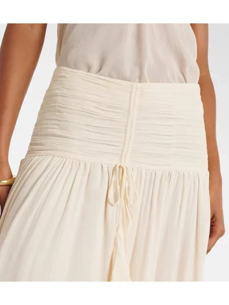 Fusta maxi Poupette St Barth cu volane alb