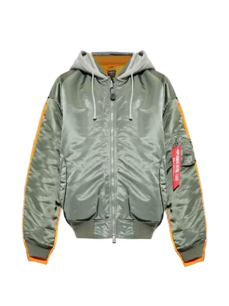 Geacă bomber Vetements cu glugă verde