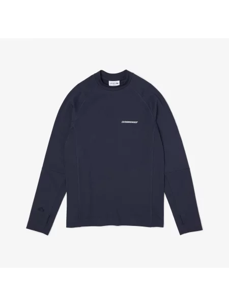Lacoste T-Shirt Z Okrągłym Dekoltem Slim Fit granatowy