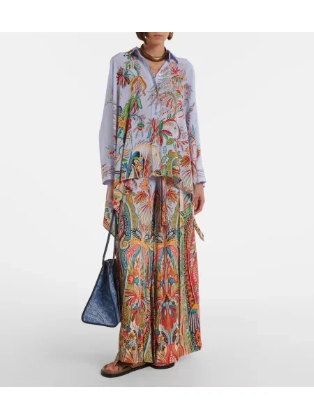 Fusta maxi Etro cu model paisley albastru