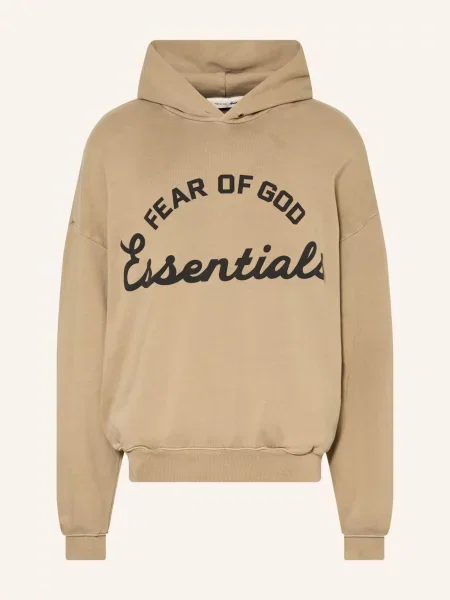 Essentials Fear Of God Mikina S Kapucí V Oversized Střihu béžová černá