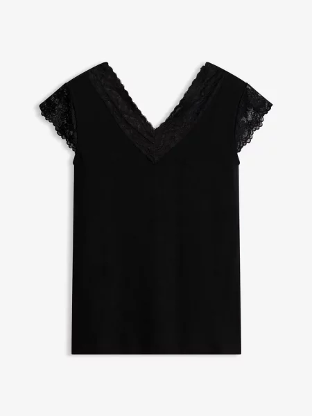 T-shirt z miękkiej mieszanki czarna
