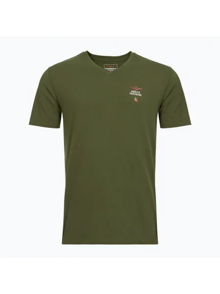 Tričko Aeronautica Militare s výstrihom do v zelená