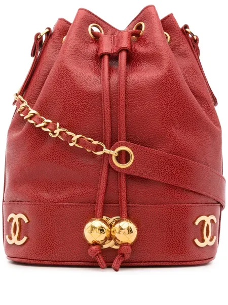 Bucket kabelka Chanel Pre-owned červená