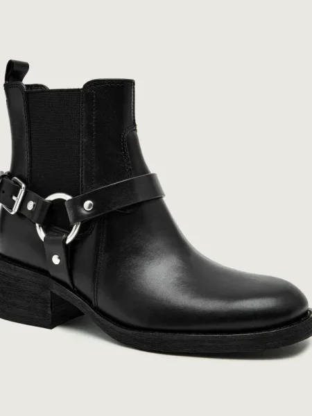 TORY BURCH De piele ghete biker MOTO negru