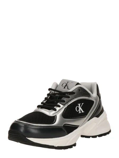 Sneakerși Calvin Klein cu șireturi plasă alb