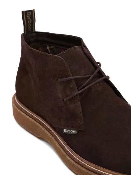 Botine Barbour cu șireturi din piele de căprioară maro