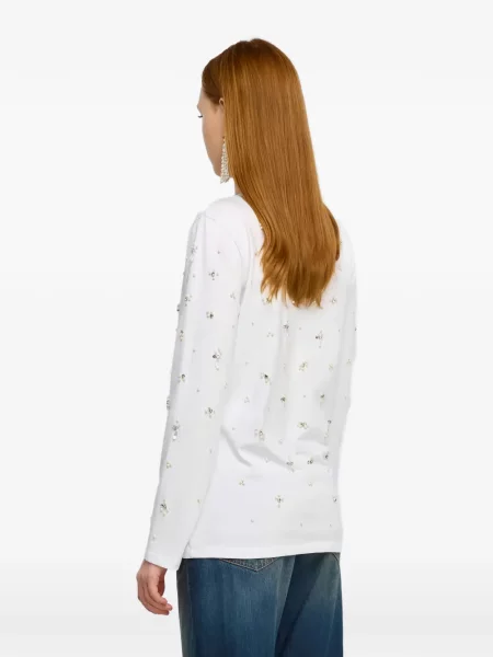 Дълго тениска Semicouture с кехлибар бяло