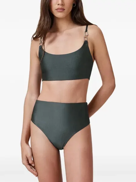 Bikini Allsaints cu talie înaltă verde