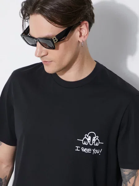Футболка Neil Barrett Slim "I See You" з принтом чорний