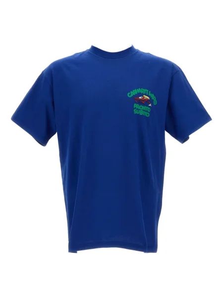 Tricou Carhartt Wip cu decolteu rotund albastru