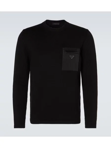 Pulover Prada de lână negru