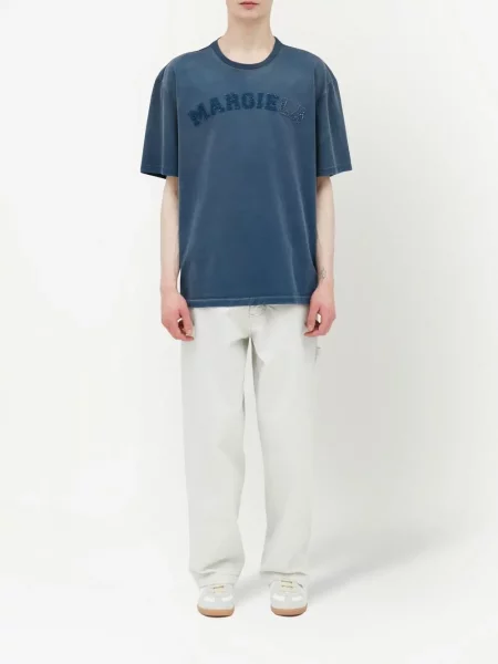 Trumpas marškinėliai Maison Margiela mėlyna