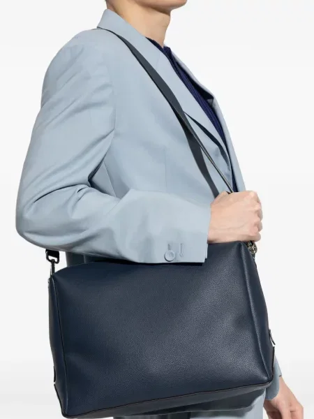 Kožna crossbody torba Fendi plava