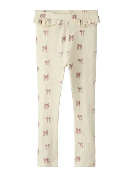 Lil'Atelier Leggings NMFGavo crem / mov deschis / pitaya roz