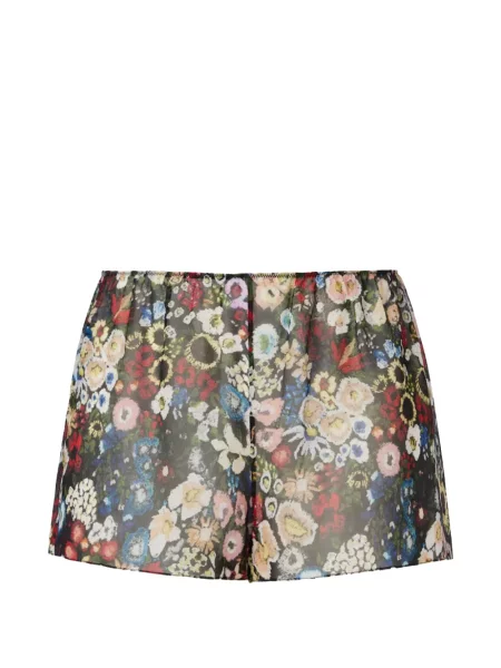 Pantaloni scurți Khaite cu model floral cu imagine negru