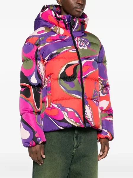 Geacă cu puf Pucci cu imagine cu imprimeu abstract violet