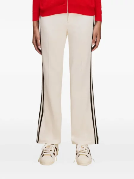 Pantaloni Wales Bonner cu dungi alergare alb