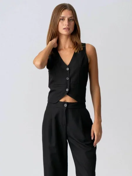 TEESHOPPEN Vestă Natalie negru