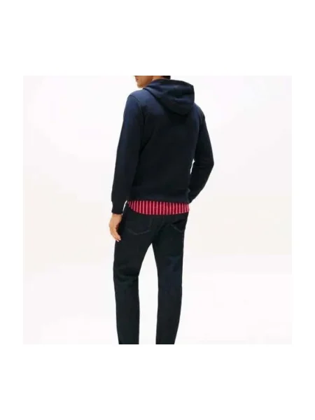 Geacă Tommy Hilfiger cu glugă albastru