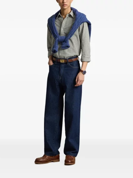 Pletene trčanje hlače Polo Ralph Lauren karirane zelena