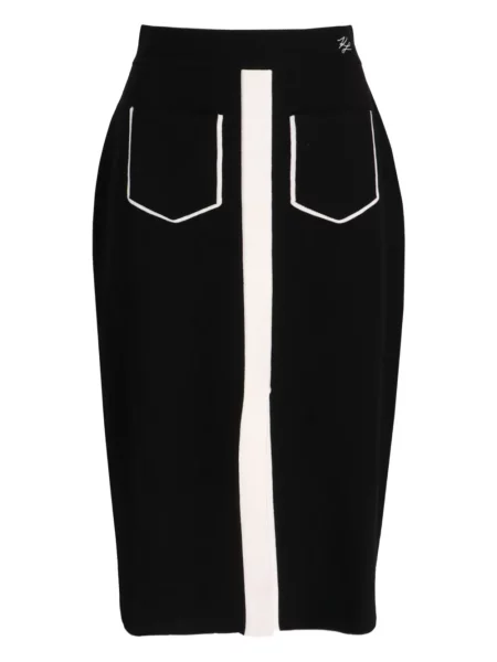Fustă midi Karl Lagerfeld până la genunchi negru
