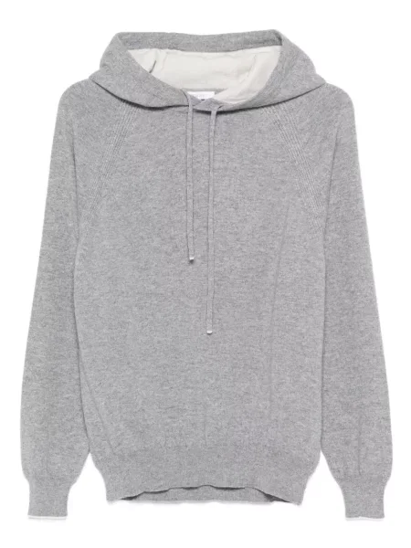 Кашмирен суичър с качулка Cruciani сиво