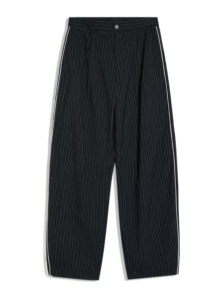 Bershka Pantaloni cutați albastru marin alb