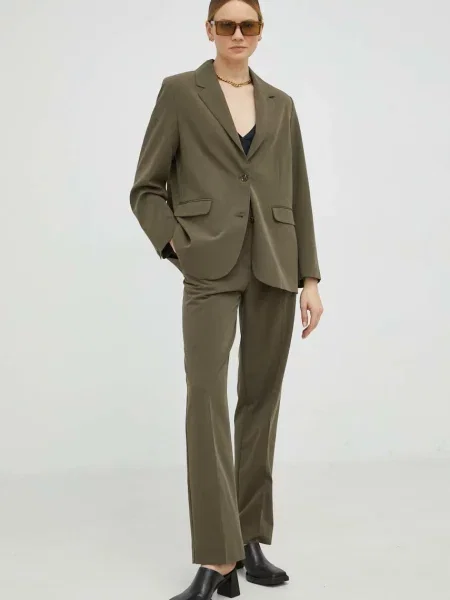 Samsoe Samsoe sacou verde un singur rand de neted kaki