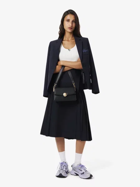 Кожаная сумка Lacoste черная