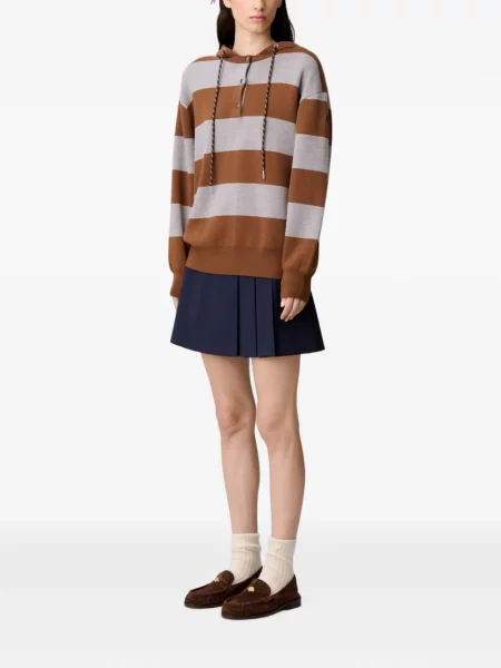 Ριγέ hoodie Claudie Pierlot καφέ
