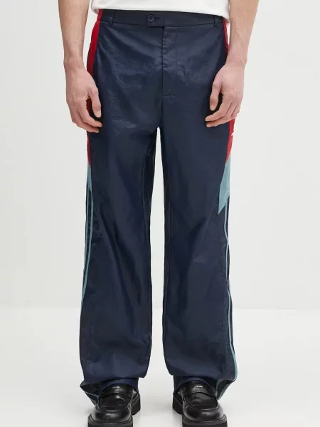 Штани Martine Rose Track широкі висока посадка синій