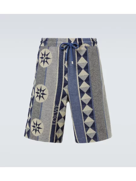 Bermude Loewe cu imagine din material terry albastru