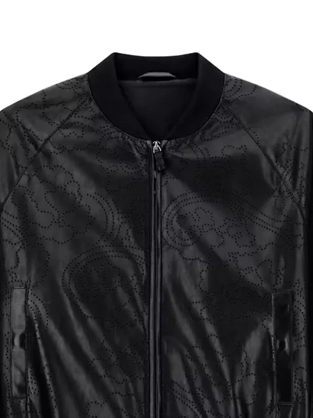 Δερμάτινο μπουφάν Giorgio Armani paisley μαύρο
