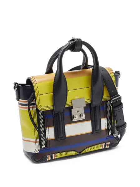 Bőr csíkos shopper táska 3.1 Phillip Lim sárga