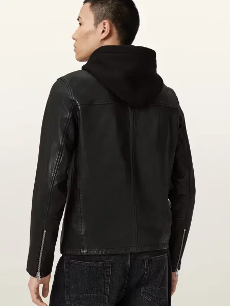 Шкіряна куртка Allsaints чорна
