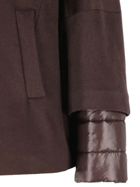 Geacă Herno din cașmir cu glugă maro