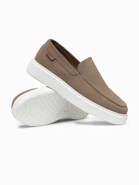 Chiloți Ombre din piele slip-on